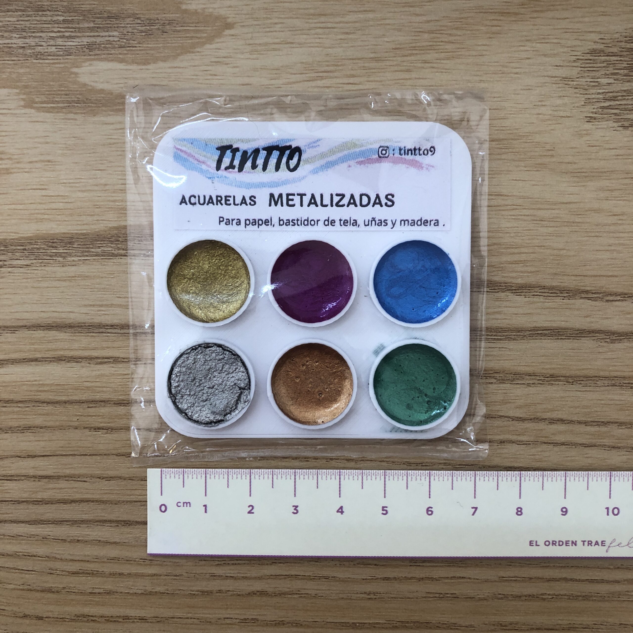 Mini paletita de Acuarelas Profesionales x6 - Metalizadas