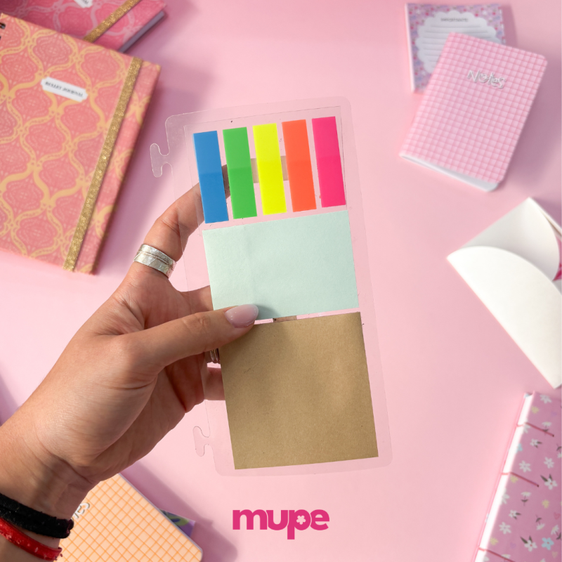 Set de notitas adhesivas + banderitas para Cuadernos Anillados (con bloc verde)