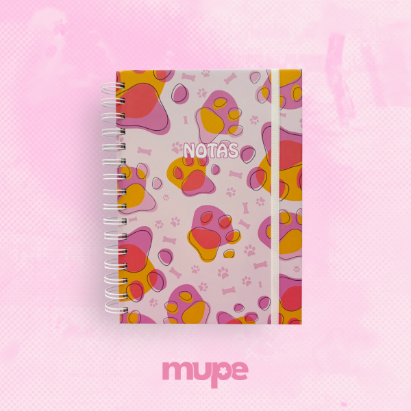 Cuaderno Veterinario - Huellas fuccia