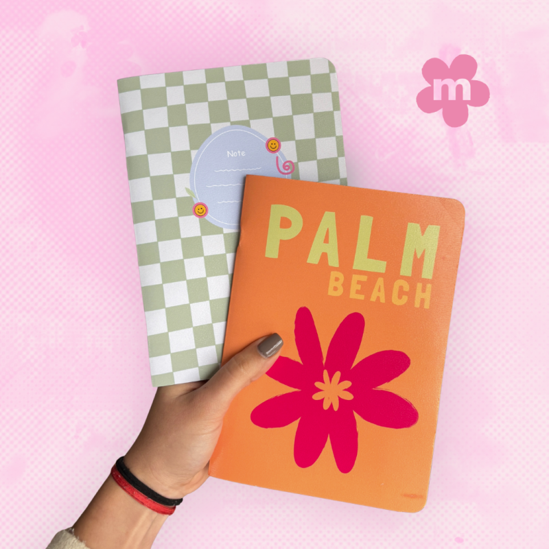 Combo PALM | 2 cuadernos A5 tapa flex | 1 liso + 1 rayado