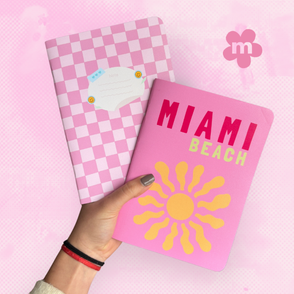 Combo MIAMI | 2 cuadernos A5 tapa flex | 1 liso + 1 rayado