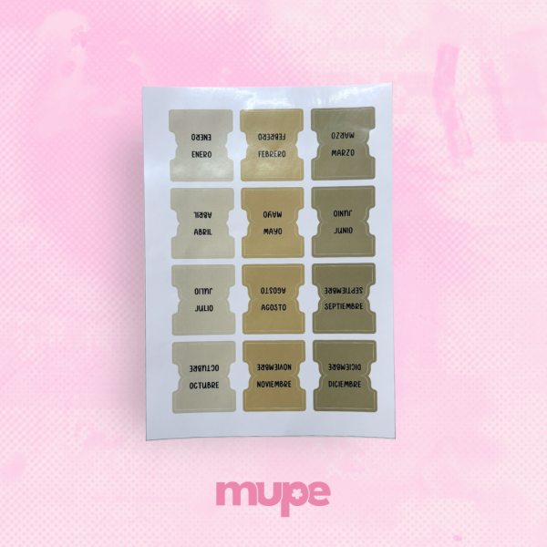 Stickers - Solapas Meses de Colores Neutros