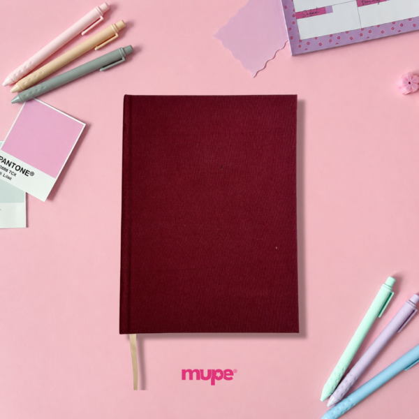 Cuaderno Cosido A5 (Tela) - Bordó