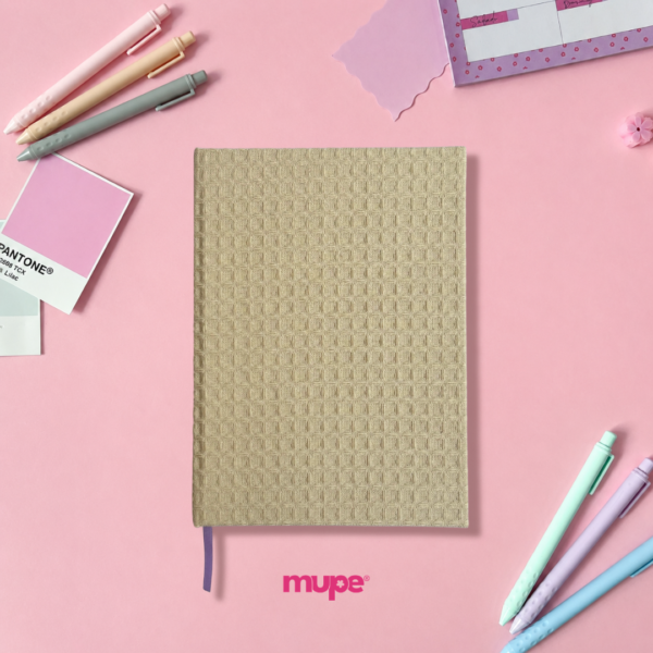 Cuaderno Cosido A5 (Tela) - Waffle Crema
