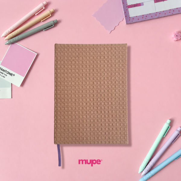 Cuaderno Cosido A5 (Tela) - Waffle Rosa