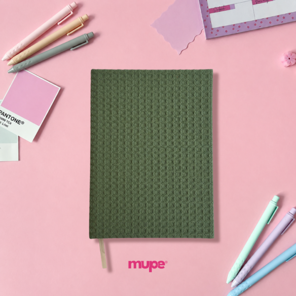 Cuaderno Cosido A5 (Tela) - Waffle Verde