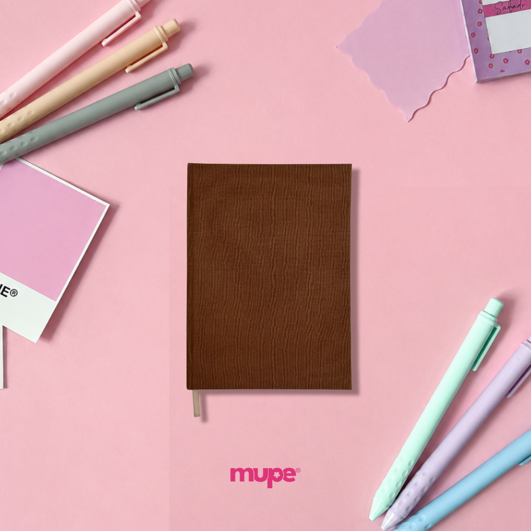 Cuaderno Cosido A6 (Tela) - Marrón