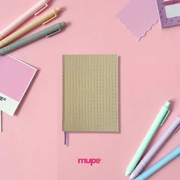 Cuaderno Cosido A6 (Tela) - Waffle Crema