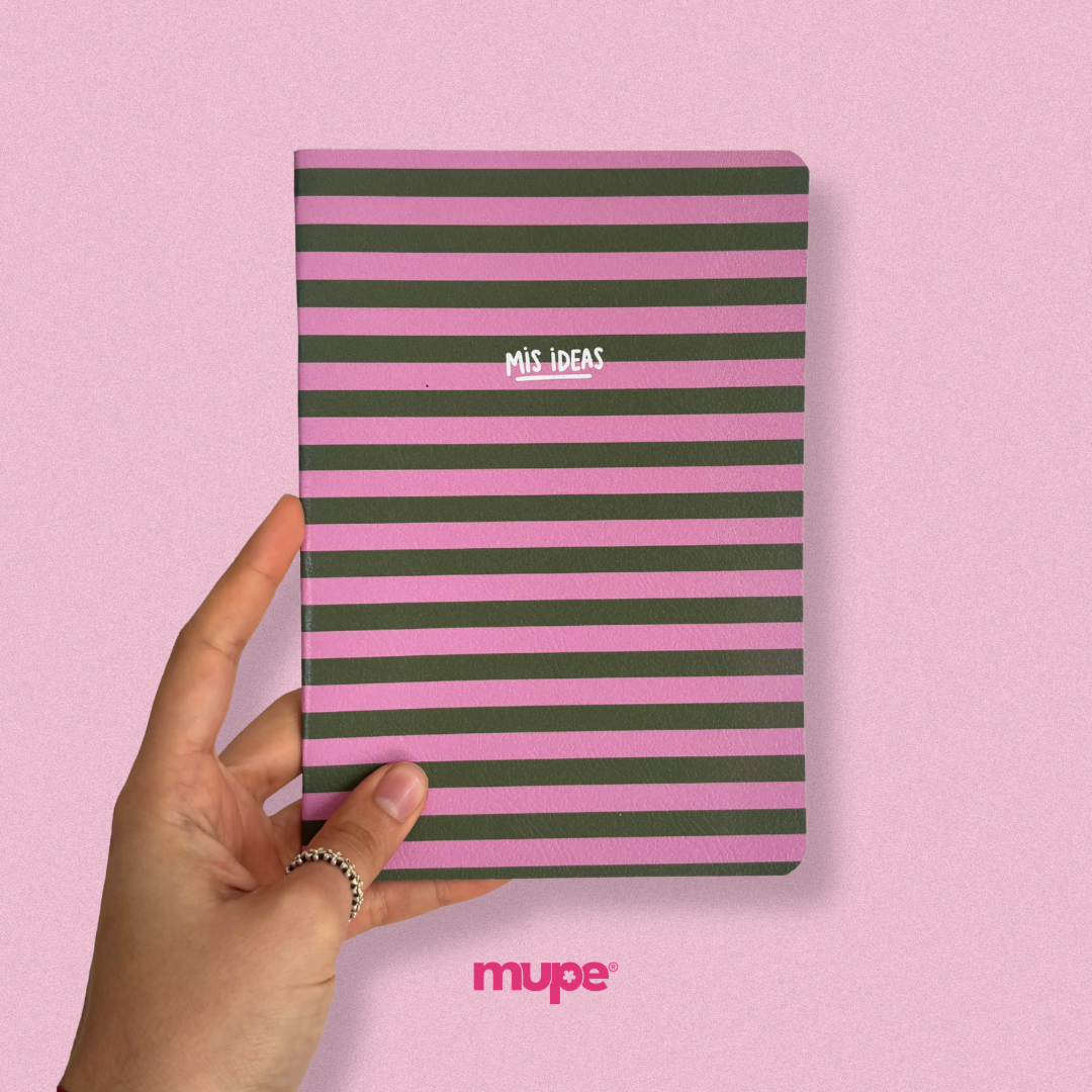 Cuaderno flex A5 - Rayitas verdes💚