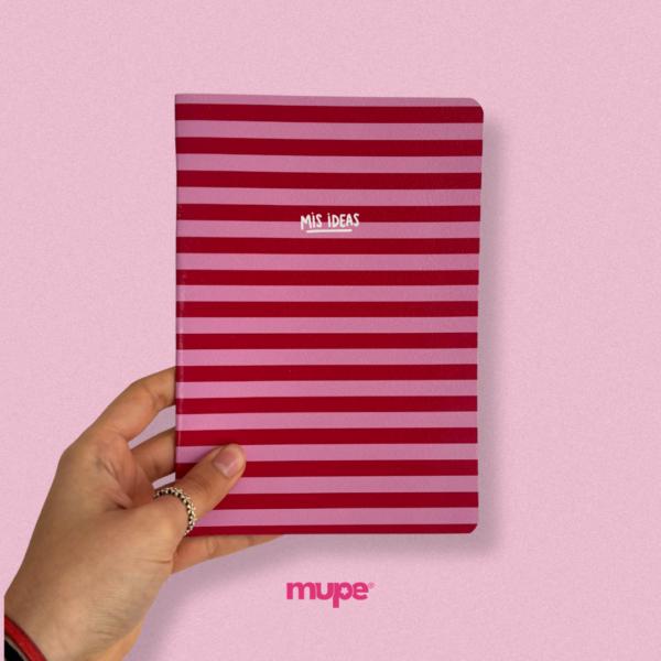 Cuaderno flex A5 - Rayitas rojas❤️