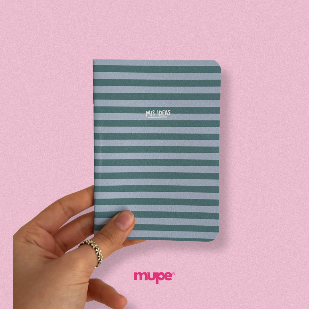 Cuaderno flex A6 - Rayitas celestes