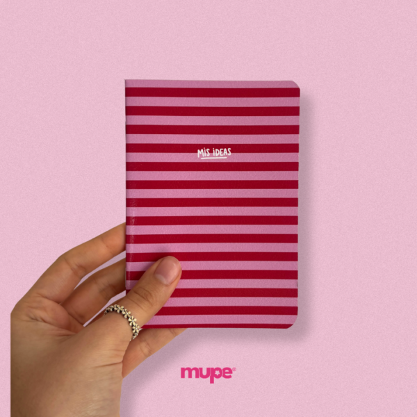 Cuaderno flex A6 - Rayitas rojas