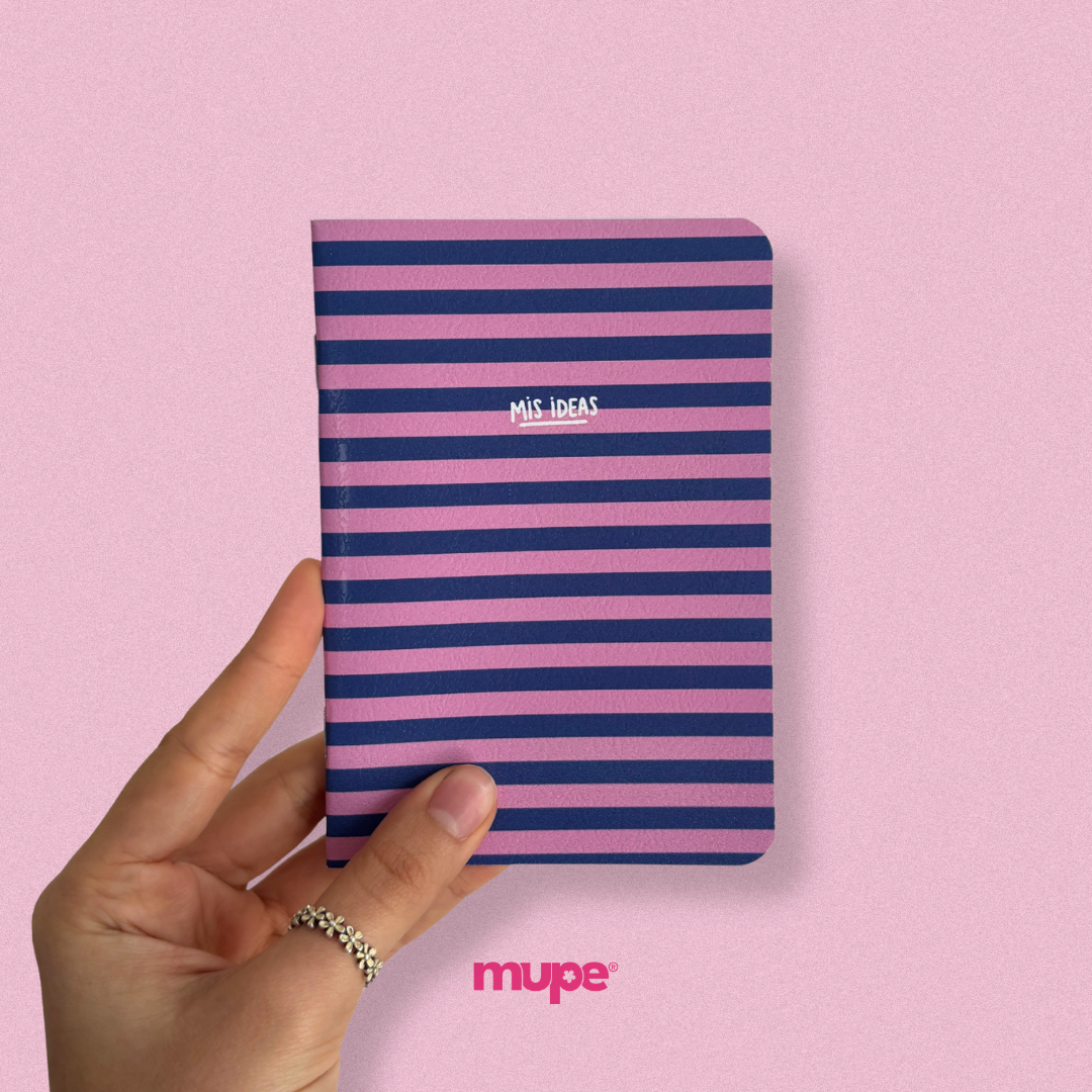 Cuaderno flex A6 - Rayitas azules