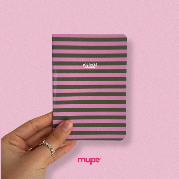 Cuaderno flex A6 - Rayitas verdes